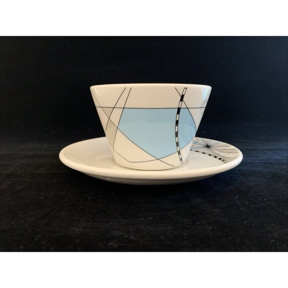 Dudson Finest Vitrified Cup & Saucer Set Princess Cruise Line Abstract Design - Picture 6 of 12